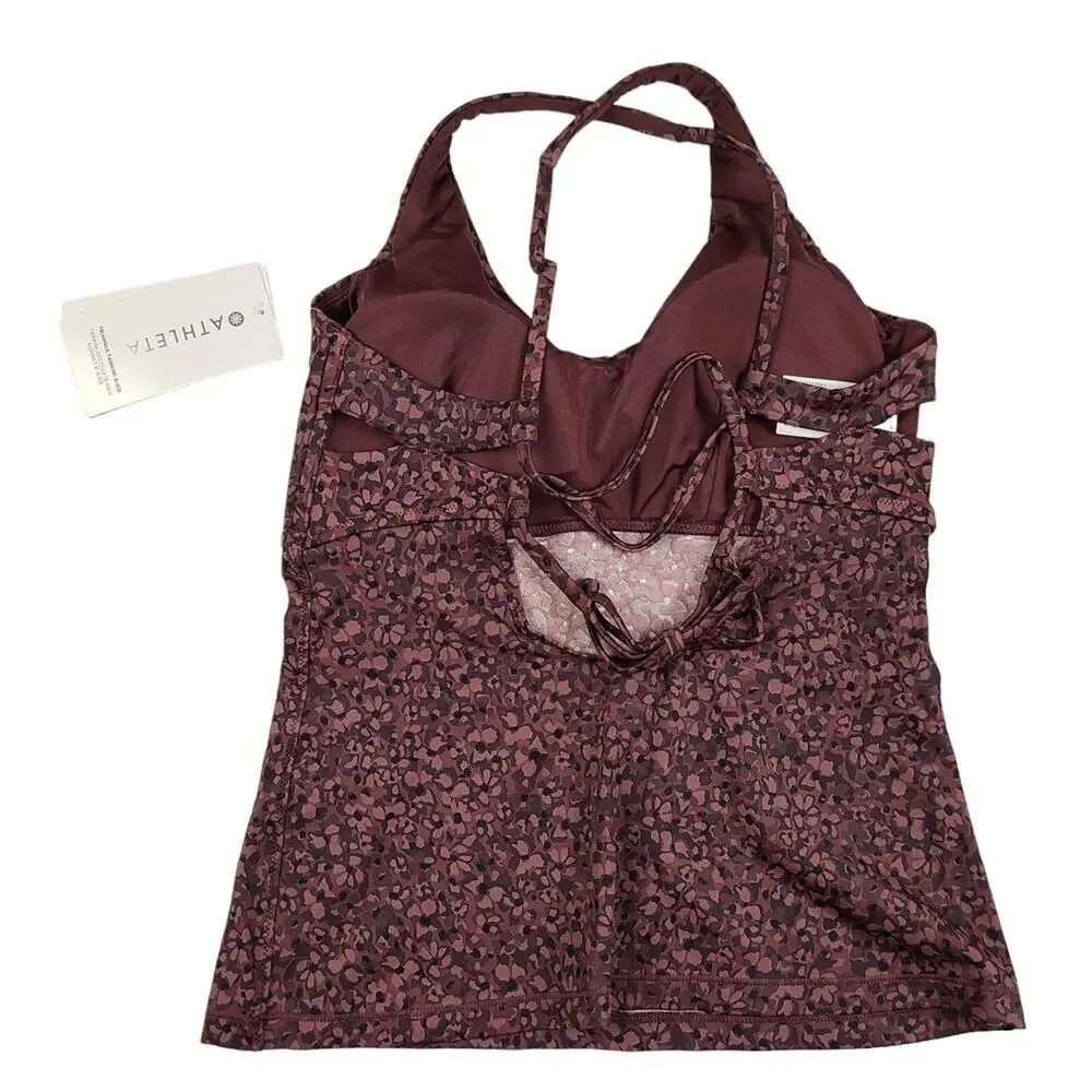 Athleta Triangle Tankini D-DD Clean Bikini Bottom Set Swimsuit M NWT Brown